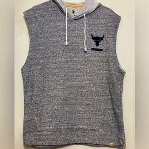 Under Armour Project Rock Brahma Bull Sleeveless Hoodie Gray - Men's Large - Gym